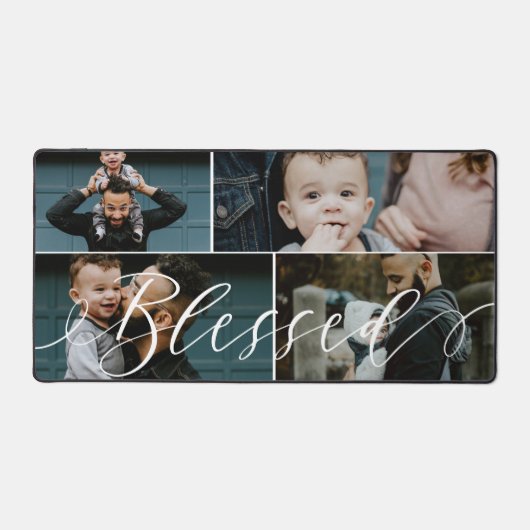 Gesegnetes Skript | Happy Vathers Day 4 Foto Colla Schreibtischunterlage (Vorderseite)