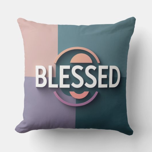 Gesegnetes Throw Pillow|Christliche Zuhause Décor Kissen (Vorderseite)