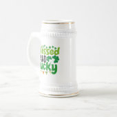 Gesegnetes und Glückliches St. Patrick’s Day Desig Bierglas (Vorderseite Links)