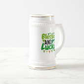 Gesegnetes und Glückliches St. Patrick’s Day Desig Bierglas (VorderseiteRechts)