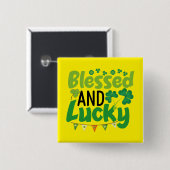 Gesegnetes und glückliches St. Patrick’s Day Desig Button (Vorne & Hinten)