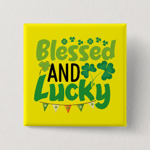 Gesegnetes und glückliches St. Patrick’s Day Desig Button