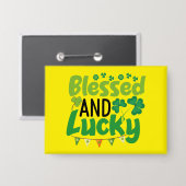 Gesegnetes und Glückliches St. Patrick’s Day Desig Button (Vorderseite/Rückseite)