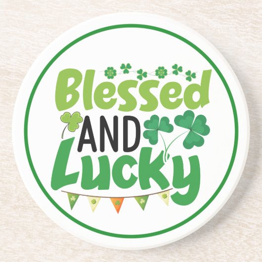 Gesegnetes und Glückliches St. Patrick’s Day Desig Getränkeuntersetzer (Vorne)