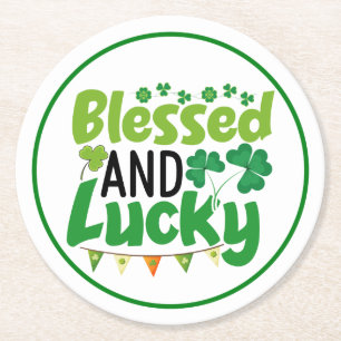 Gesegnetes und glückliches St. Patrick’s Day Desig Runder Pappuntersetzer