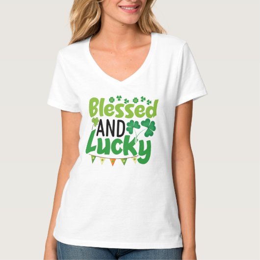 Gesegnetes und Glückliches St. Patrick’s Day Desig T-Shirt (Vorderseite)