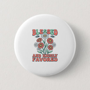 Gesegnetes und höchstbegnadetes florales Vintage-D Button