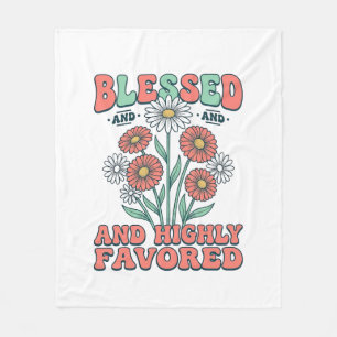 Gesegnetes und höchstbegnadetes florales Vintage-D Fleecedecke