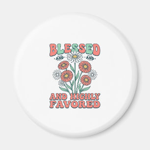 Gesegnetes und höchstbegnadetes florales Vintage-D Magnet