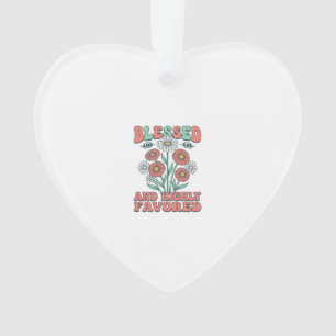Gesegnetes und höchstbegnadetes florales Vintage-D Ornament
