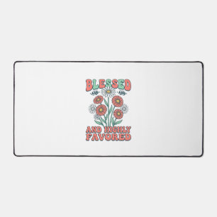 Gesegnetes und höchstbegnadetes florales Vintage-D Schreibtischunterlage