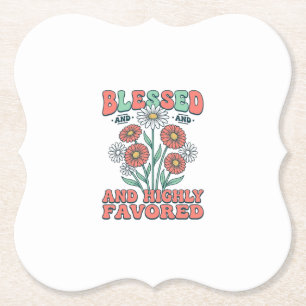Gesegnetes und höchstbegnadetes florales Vintage-D Untersetzer
