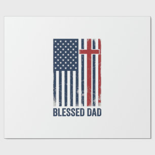 Gesegnetes Vatertag-Christenflaggenkreuz Vintage-S Geschenkpapier