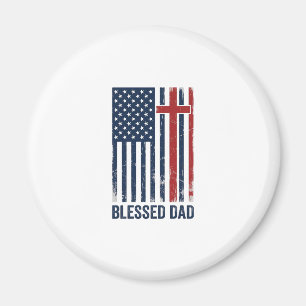 Gesegnetes Vatertag-Christenflaggenkreuz Vintage-S Magnet