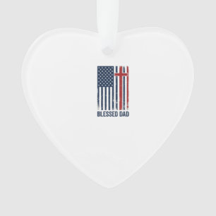 Gesegnetes Vatertag-Christenflaggenkreuz Vintage-S Ornament