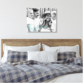 Gesegnetes Zuhause-Familienname B/W Portrait Gross Leinwanddruck (Insitu (Schlafzimmer))