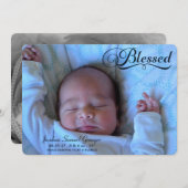 Gesegnetes zweiseitiges Foto Junge Geburtsankündig Ankündigung (Vorne/Hinten)