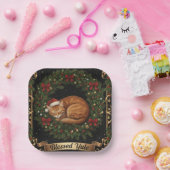 GesegnetYuleKatze Pappteller (Party)