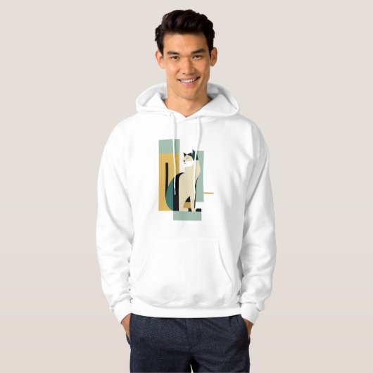 Gesehene Katze Art deco - Minimalistische Illustra Hoodie (Vorne ganz)