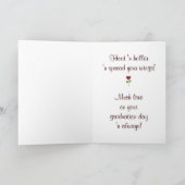 Geselliger Eulen-Absolvent - rotes Herz Karte (Innenseite)