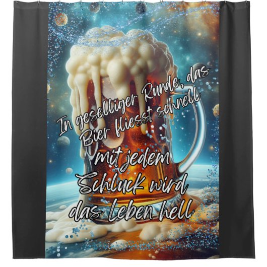 Geselliges Bier Duschvorhang (Vorderseite)