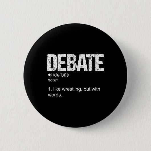 Geselliges Debattierteam Diskurs Krieg des Wortes Button (Vorderseite)
