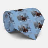 Geselliges Sorrel Pferd im Schnee für Pferdefreund Krawatte (Gerollt)