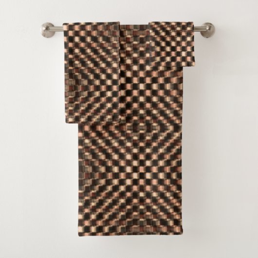 Geselliges und unordentliches braunes Schach über  Badhandtuch Set (Insitu)