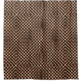 Geselliges und unordentliches braunes Schach über  Duschvorhang (Vorderseite)