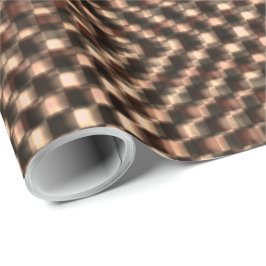 Geselliges und unordentliches braunes Schach über  Geschenkpapier