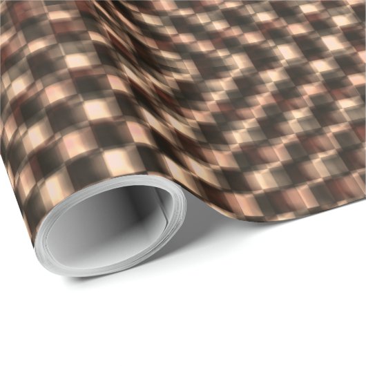 Geselliges und unordentliches braunes Schach über  Geschenkpapier (Rolleneckpunkt)