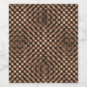 Geselliges und unordentliches braunes Schach über  Weinetikett (Einzelnes Label)