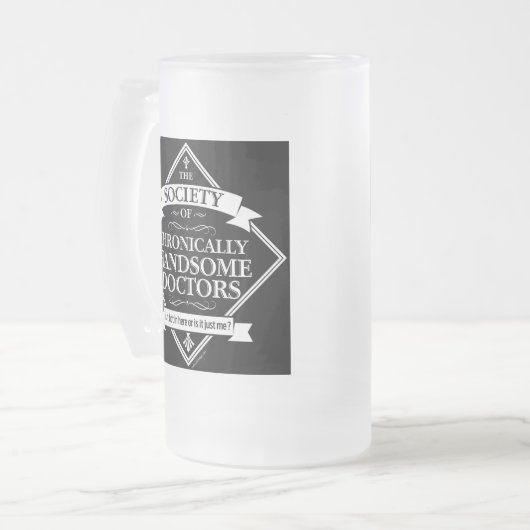 Gesellschaft der Chronisch ansprechenden Ärzte - l Mattglas Bierglas (Vorderseite Links)