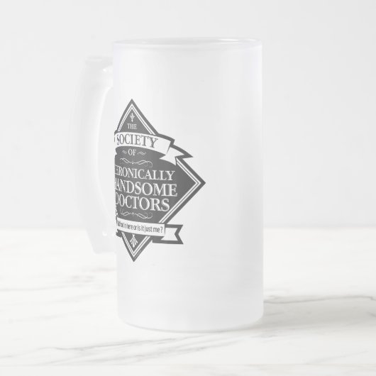 Gesellschaft der Chronisch ansprechenden Ärzte - l Mattglas Bierglas (Vorderseite Links)