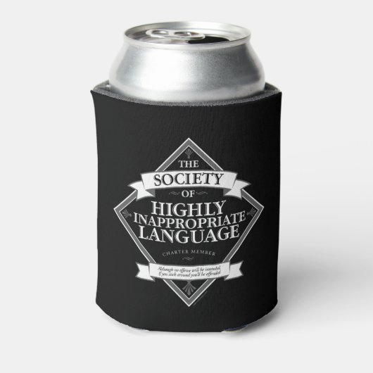 Gesellschaft der höchst unangemessenen Sprache Dosenkühler (Kanne Rückseite)