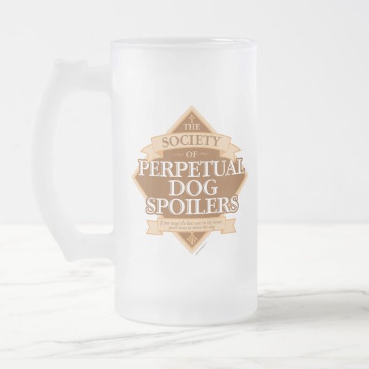 Gesellschaft der ständigen HundeSpoiler Mattglas Bierglas (Links)