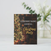 Gesellschaft Feiertag Weihnachtsbaum Einladung Postkarte (Stehend Vorderseite)