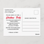 Gesellschaft Feiertag Weihnachtsbaum Einladung Postkarte (Rückseite)