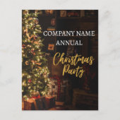 Gesellschaft Feiertag Weihnachtsbaum Einladung Postkarte (Vorderseite)