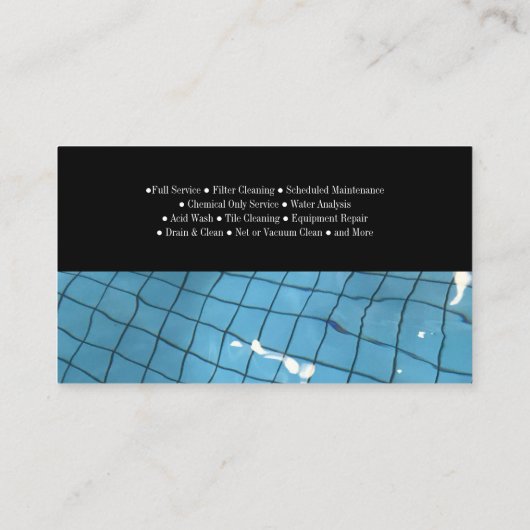 Gesellschaft für Pool und Wellness-Center Visitenkarte (Rückseite)