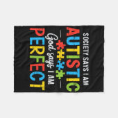 Gesellschaft sagt, ich bin Autistische Autismus Be Fleecedecke (Vorderseite (Horizontal))