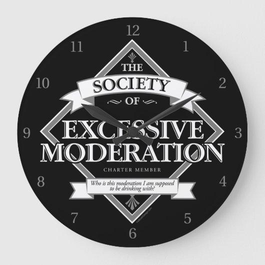 Gesellschaft übermäßiger Mäßigung Große Wanduhr (Vorderseite)