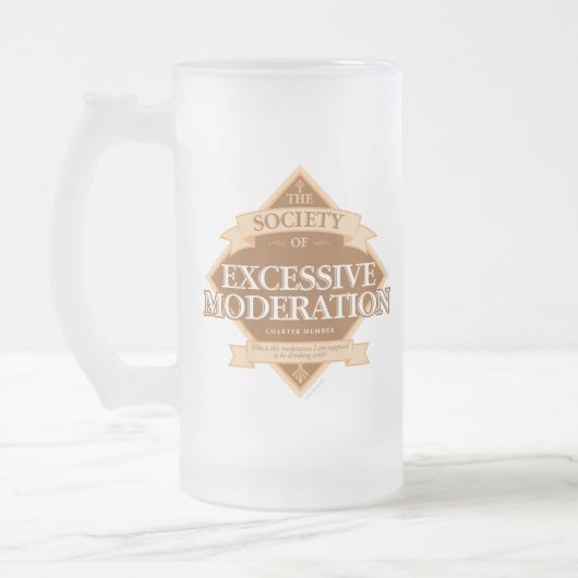 Gesellschaft übermäßiger Mäßigung Mattglas Bierglas (Links)