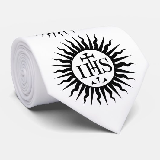 Gesellschaft von Logo Jesuss (Jesuite) Krawatte (Gerollt)