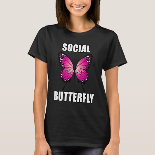 Gesellschaftlicher Schmetterling Meme T-Shirt (Vorderseite)
