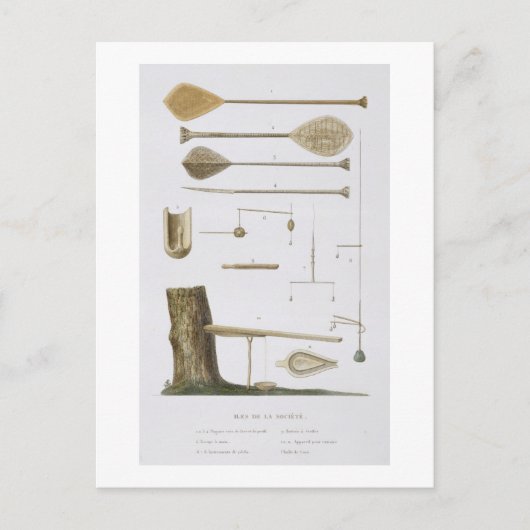 Gesellschaftsinseln: Pangas, Angelhaken und andere Postkarte (Vorderseite)