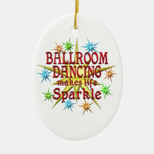 Gesellschaftstänze-Glitzern Keramikornament