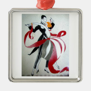 GESELLSCHAFTSTÄNZE-KUNST-DEKO-MALEN SILBERNES ORNAMENT