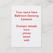 Gesellschaftstänze-Visitenkarte Visitenkarte (Rückseite)