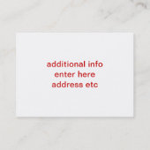 Gesellschaftstänze-Visitenkarten Visitenkarte (Rückseite)